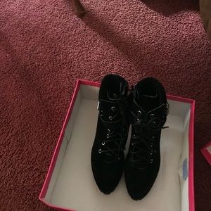 Black heeled boots heel 4.25”